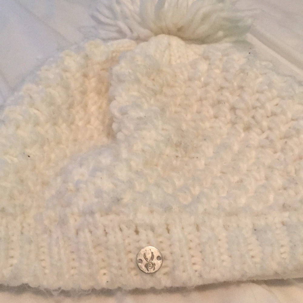 White knit winter hat